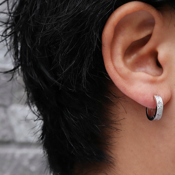 楽天市場】フープピアス メンズ 片耳 ピアス プラチナ 中折れ式 4月  