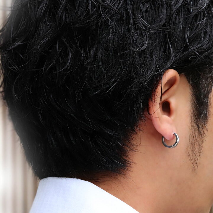 楽天市場 シルバー フープピアス メンズ ピアス フープ 片耳 中折れ式 キャッチレス 選べる誕生石 男性 大人 人気 Plejour 誕生石ジュエリー専門店