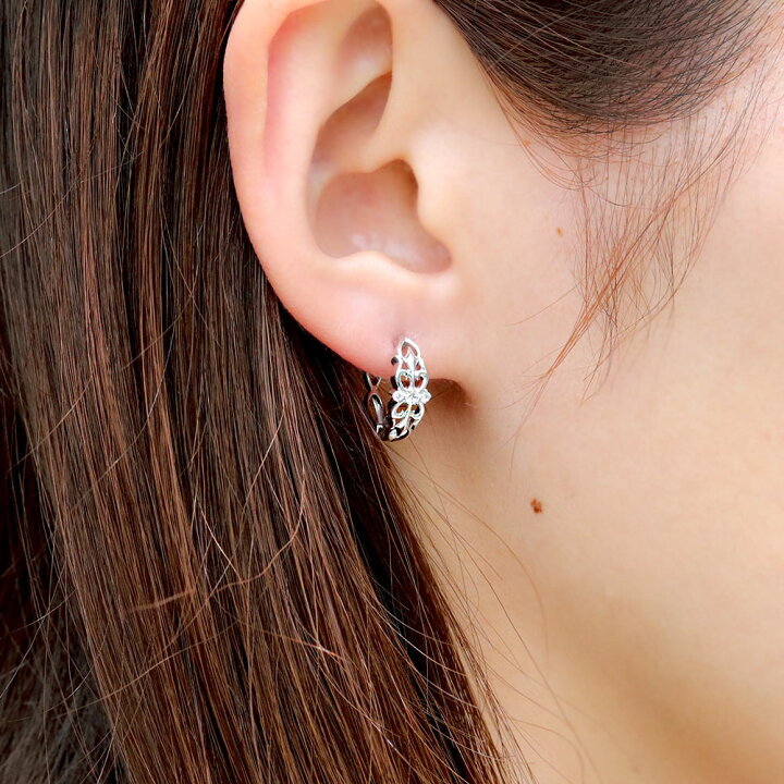 楽天市場】18金 フープピアス メンズ 片耳 クロス ルビー ピアス 18k 