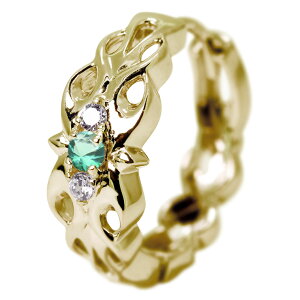 18金 フープピアス メンズ ゴールド 片耳 ピアス フープ 中折れ式 18k クロス トライバル 5月誕生石 エメラルド