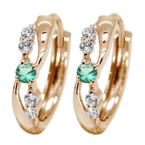 小さい フープピアス 18k レディース キャッチレス 中折れ ピアス 18金 k18 フープ エメラルド 誕生石 5月 大人可愛い 人気 プレゼント