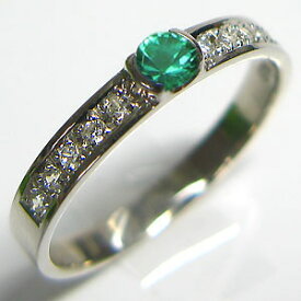 結婚指輪・エメラルド・ダイヤモンド・リング・マリッジリング・k10