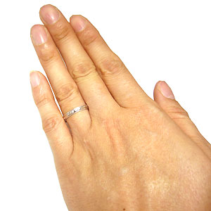 K18・ダイヤモンド・ペアリング・結婚指輪甲丸・彫金・・マリッジリング | PLEJOUR-プレジュール-