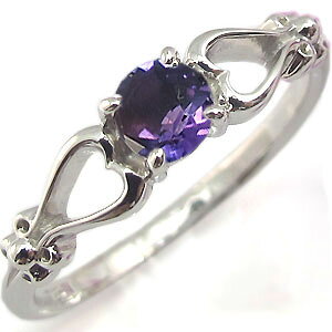 K18 アメジスト リング 一粒 指輪 ハート