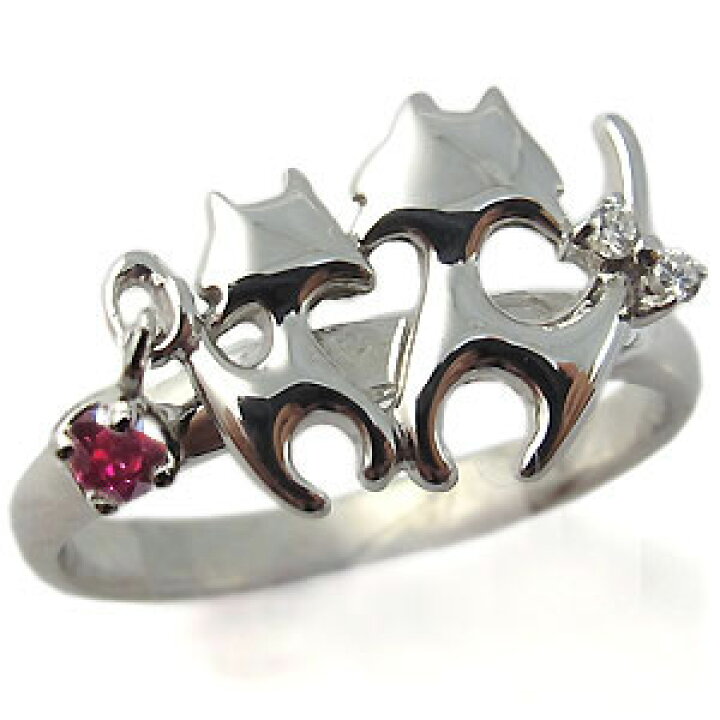 楽天市場】ネコ(猫)・リング・ルビーリング・18金・指輪 : PLEJOUR  