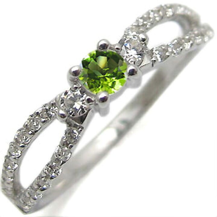 楽天市場】K18・ペリドット・リング・アンティーク・ダイアモンド  