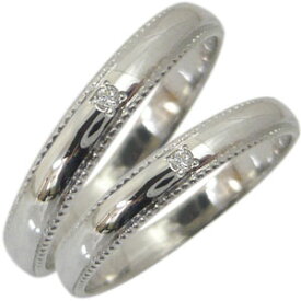 ダイヤモンド 18金 甲丸 ペアリング カップル 2個セット 結婚指輪 マリッジリング