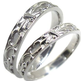 マリッジリング 結婚指輪 プラチナ リング 百合の紋章 ペアリング カップル 2個セット