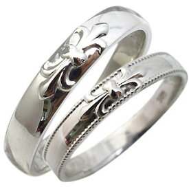 結婚指輪 プラチナ リング 百合の紋章 ペアリング カップル 2個セット マリッジリング