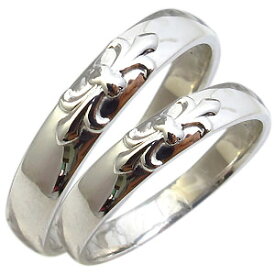 マリッジリング ペアリング カップル 2個セット 百合の紋章 鏡面仕上げ プラチナ リング 結婚指輪