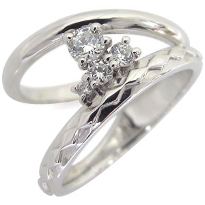 プラチナ 指輪 ピンキーリング 一粒 ダイヤモンド リング