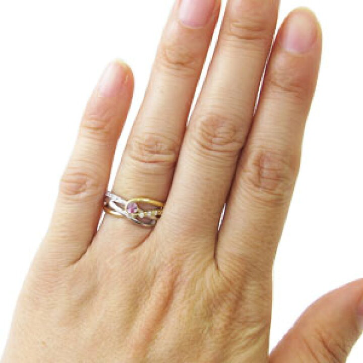 楽天市場】プラチナ・18金・コンビ・リング・一粒・ピンクトルマリン  