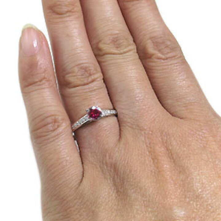 楽天市場】プラチナ ハーフエタニティ 婚約指輪 ルビー リング 