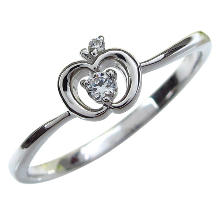 楽天市場】ダイヤモンド リング K10 リンゴ 林檎 指輪 レディース  