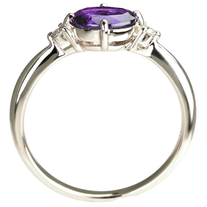 プラチナ大粒 天然 アメジストリングD0.28ct12.32g
