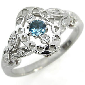 プラチナ ブルートパーズ 婚約指輪 アンティーク