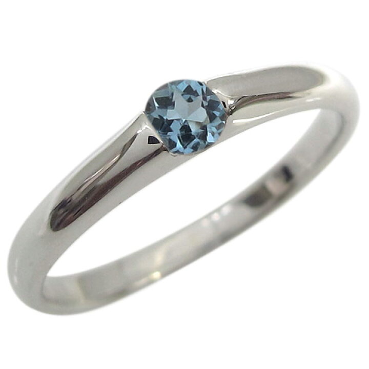 ファランジリング アクアマリンサンタマリア 華奢 リング 18金 18k 