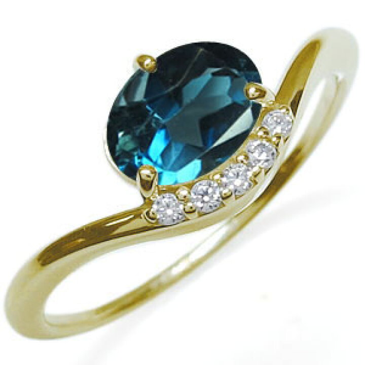 楽天市場】ロンドンブルートパーズ 指輪 大粒 一粒 k18 ロンドンブルー  