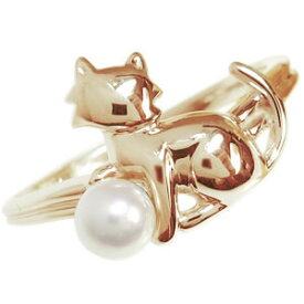 パール リング ピンキーリング 猫 指輪 あこや 真珠