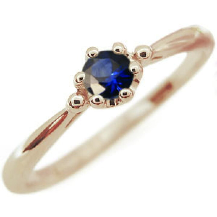 楽天市場】ピンキーリング 一粒 サファイア 婚約指輪 18金 18k リング