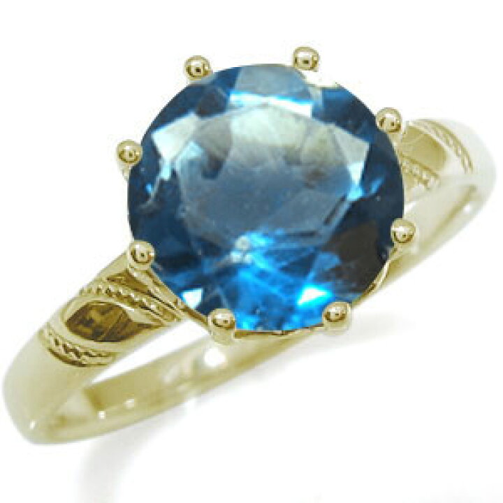 楽天市場】ブルートパーズ 指輪 レディース 18k リング 大粒 ブルー  