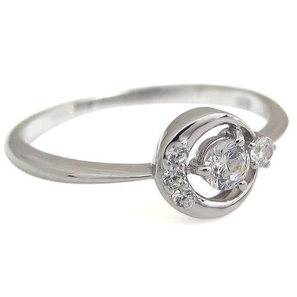 ダイヤモンド 月モチーフ エンゲージリング 星 10金 婚約指輪 婚約指輪・エンゲージリング