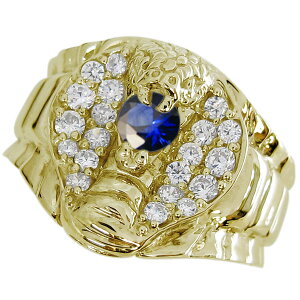 サファイア リング スネーク へび メンズ 指輪 18金 父の日 2024