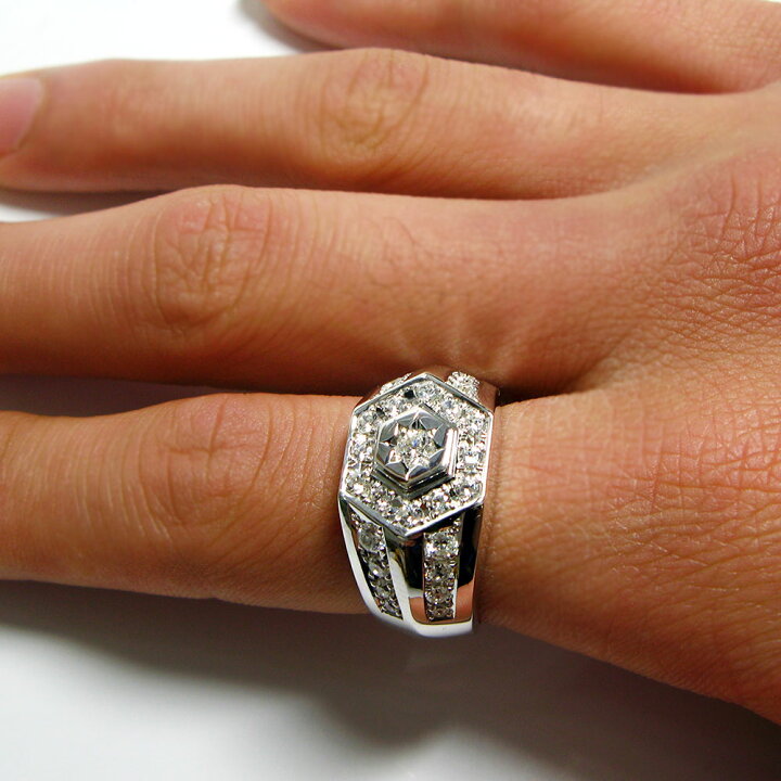 楽天市場】プラチナ リング メンズ 印台 ダイヤリング ダイヤモンド  