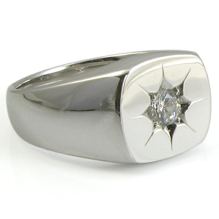 楽天市場 メンズ リング シルバー 地金 印台リング キュービックジルコニア 人気 安い 指輪 プレゼント 男性 おすすめ Plejour プレジュール