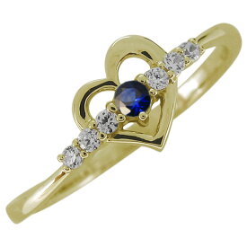 サファイア 指輪 オープンハート レディース ハートリング 18金 母の日 2024