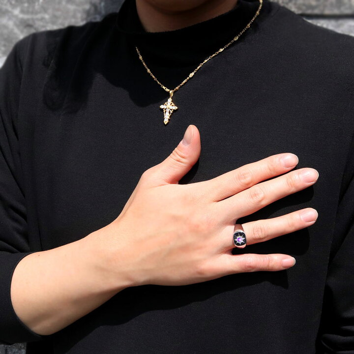 楽天市場】アメジスト リング 18金 メンズ 2月誕生石 指輪 ゴールド 