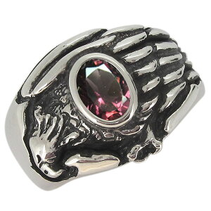 指輪 鷲 シルバー ロードライトガーネット 20代 30代 40代 ワシ イーグル メンズリング 父の日 2024