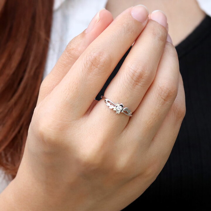 楽天市場】指輪 レディース 桜 サクラ 花 ダイヤモンド 10金 誕生石 4  