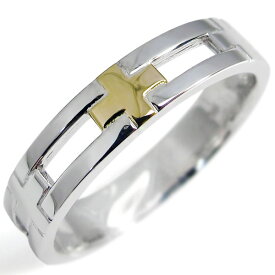 ピンキー リング ペアリング カップル 結婚指輪 クロスリング K18/SV925