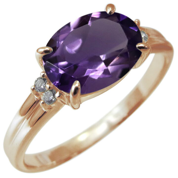 楽天市場】指輪 レディース アメジスト リング 18金 2月誕生石 大粒 30  