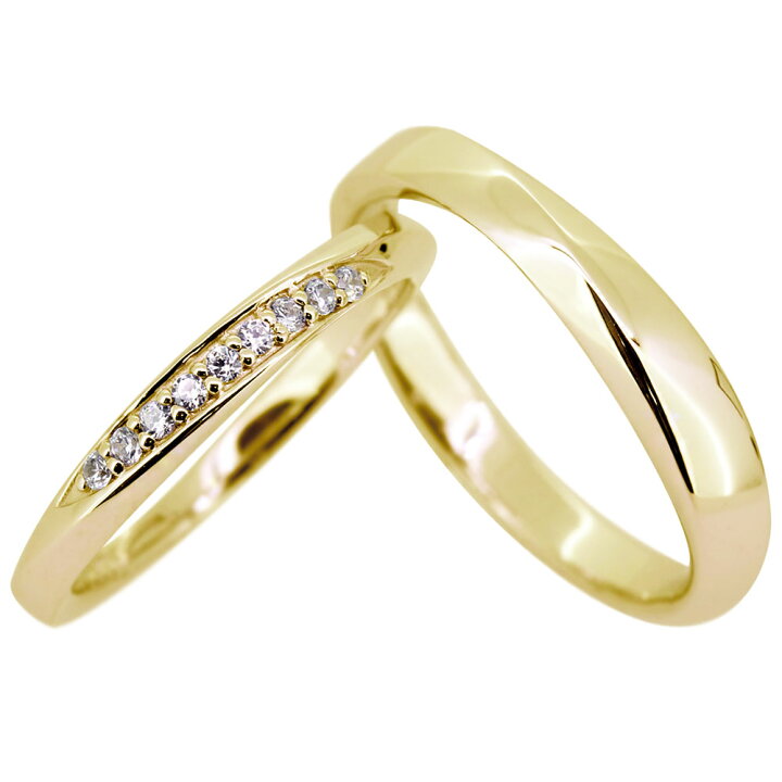 楽天市場】ペアリング カップル 2個セット ゴールド 18k 18金 指輪 