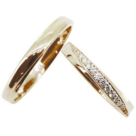 結婚指輪 マリッジリング ペアリング シンプル ダイヤモンド 2本セット 10金 10k 指輪 ペア 大人 人気