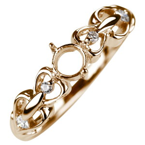 セミオーダー 指輪 空枠 ハート リフォーム リング枠 4mm 18k 10k プラチナ ハートモチーフ レディース リング ジュエリーリフォーム かわいい 大人 アンティーク