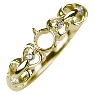 セミオーダー 指輪 空枠 ハート リフォーム リング枠 4mm 18k 10k プラチナ ハートモチーフ レディース リング ジュエリーリフォーム かわいい 大人 アンティーク