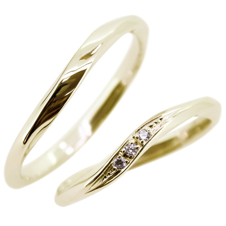 楽天市場】ペアリング ゴールド 18金 18k 指輪 リング レディース 