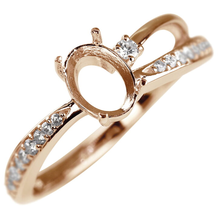 楽天市場】指輪 空枠 オーバル k18 プラチナ 10金 シルバー セミ  