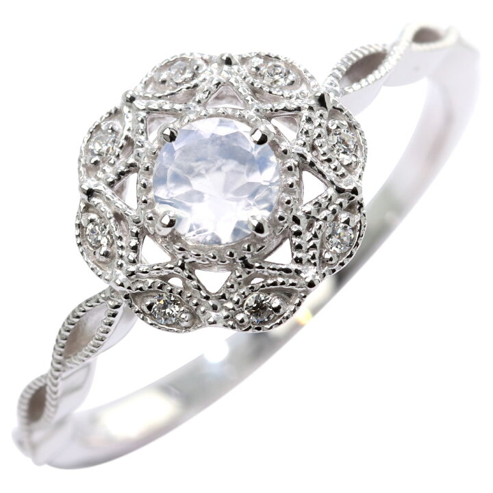 楽天市場】指輪 プラチナ レディース ブルームーンストーン リング 花 