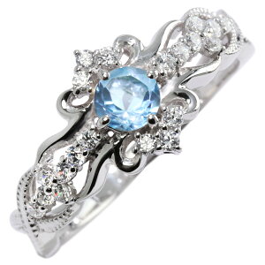 指輪 シルバー ブルートパーズ リング 11月誕生石 シルバー925 SV925 レディース クロス 十字架 プリンセス ティアラ ミル 十字架の指輪 プレゼント大人 女性 ご褒美 普段使い 20代 30代 40代 50代