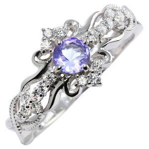 指輪 シルバー タンザナイト リング 12月誕生石 シルバー925 SV925 レディース クロス 十字架 プリンセス ティアラ ミル 十字架の指輪 プレゼント大人 女性 ご褒美 普段使い 20代 30代 40代 50代