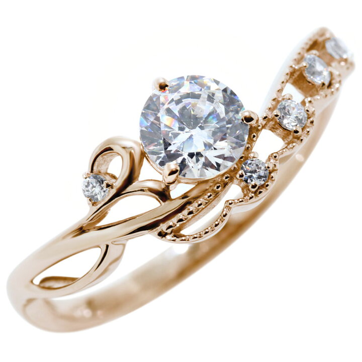 楽天市場】婚約指輪 10金 ダイヤモンドリング 指輪 エンゲージ 0.5ct  