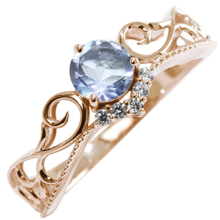 楽天市場】指輪 18金 アクアマリンリング 3月誕生石 ゴールド 18K 