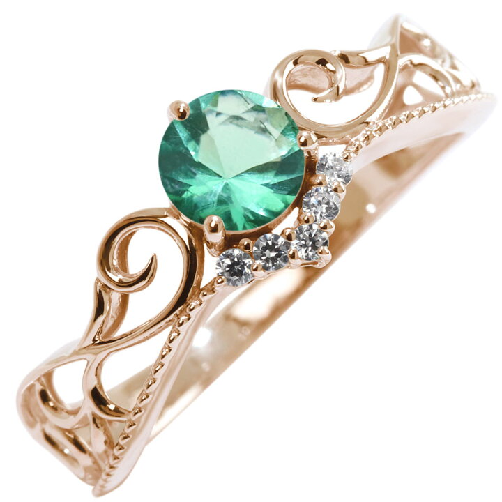 楽天市場】指輪 18金 エメラルドリング 5月誕生石 ゴールド 18K 