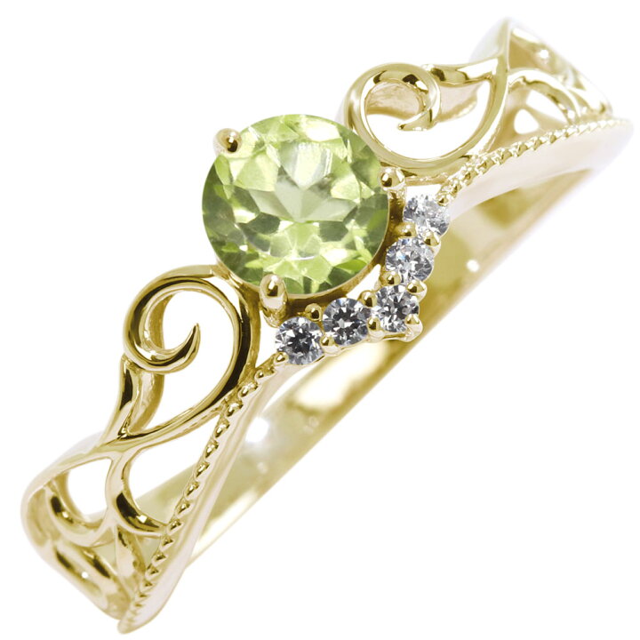 楽天市場】指輪 18金 ペリドットリング 8月誕生石 ゴールド 18K 