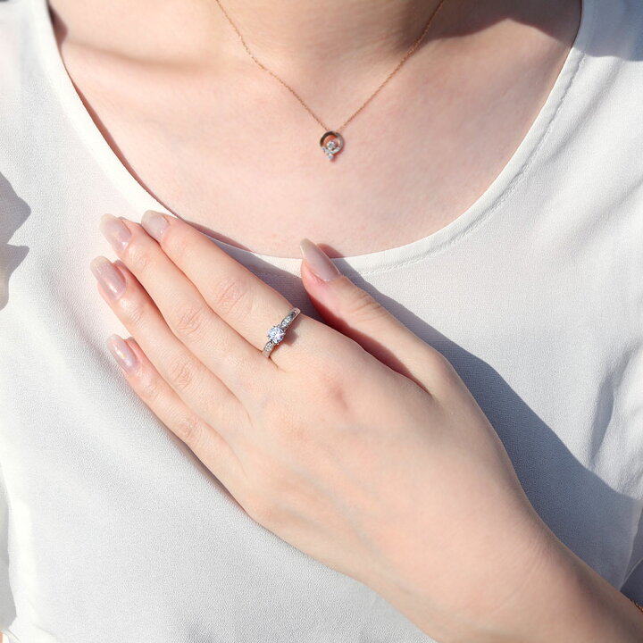 楽天市場】ダイヤモンド リング K18 Pt900 婚約指輪 鑑定書付き 0.5ct 