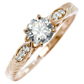 鑑定書付き ダイヤモンド リング 0.5ct Pt900 K18 高品質 SI VS VVS クラス 唐草 リーフ柄 18金 プラチナ 綺麗 上品 ハイクオリティ 記念日 結婚記念日 アニバーサリー